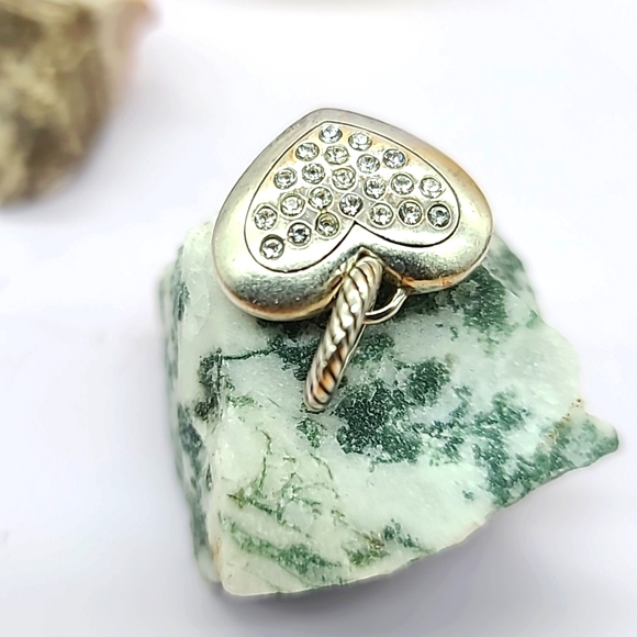 Brighton "AMORE HEART" Swarovski Pave Crystal Heart Charm β€οΈ Retired! - Picture 5 of 10